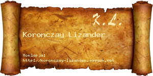 Koronczay Lizander névjegykártya